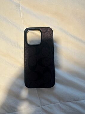 Coach Dark Brown/Black Signature Leather iPhone Case
